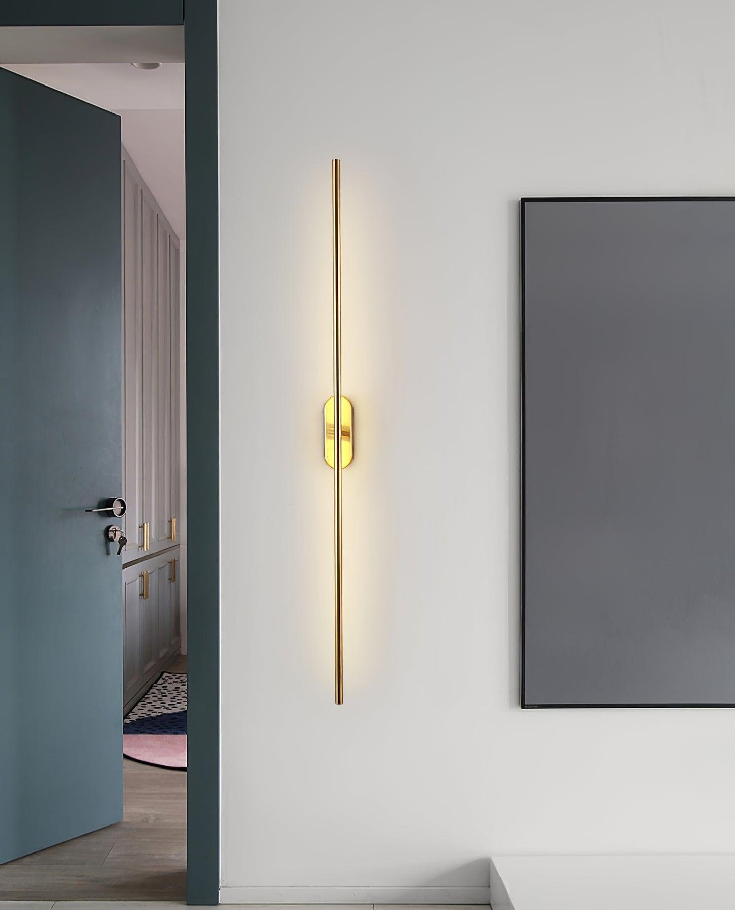 Modern Stick Shaped Metal Sconce with Adjustable Brightness & LED Ligh