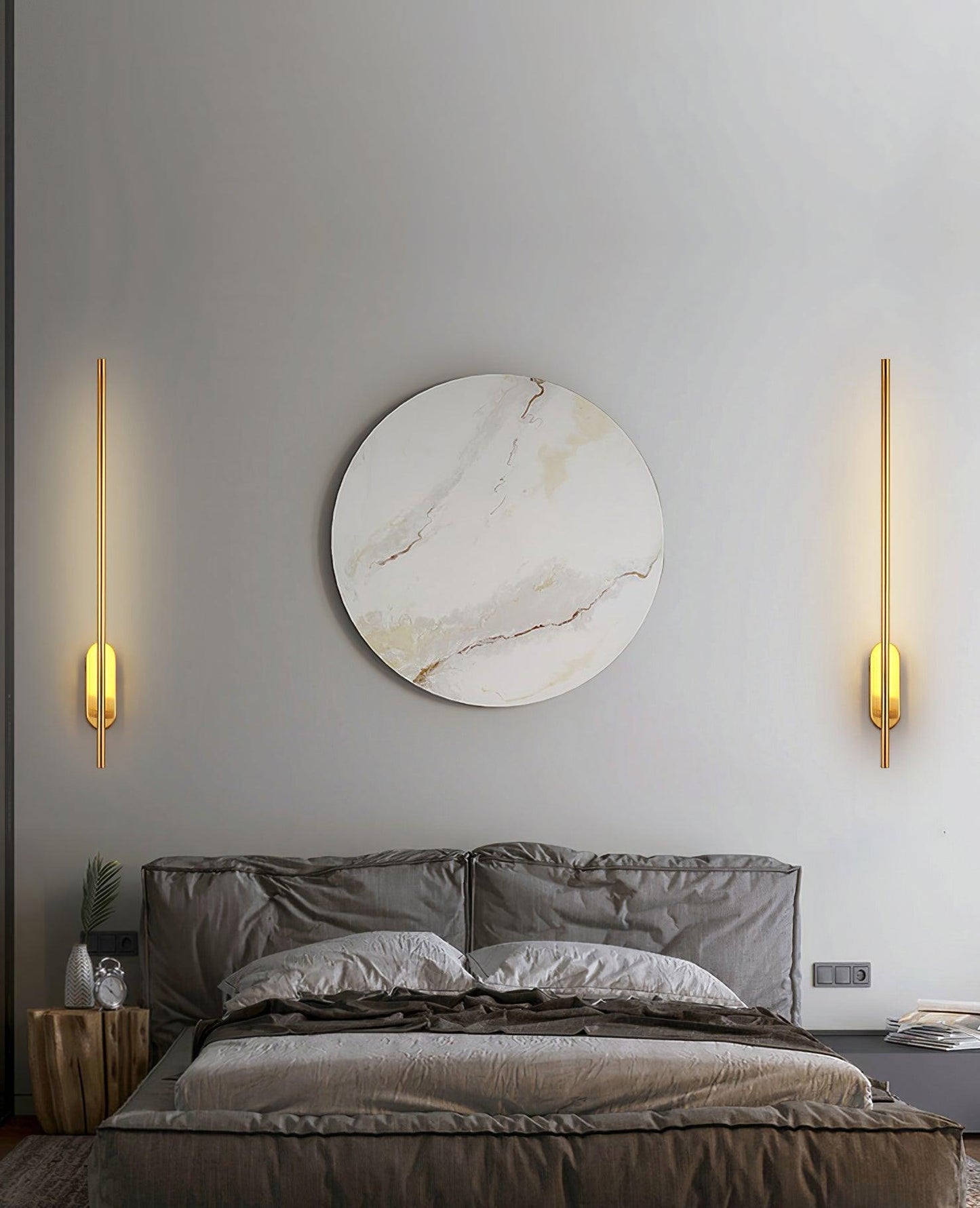 Modern Stick Shaped Metal Sconce with Adjustable Brightness & LED Ligh
