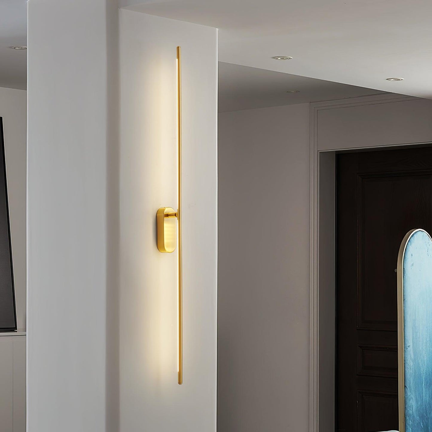 Modern Stick Shaped Metal Sconce with Adjustable Brightness & LED Ligh