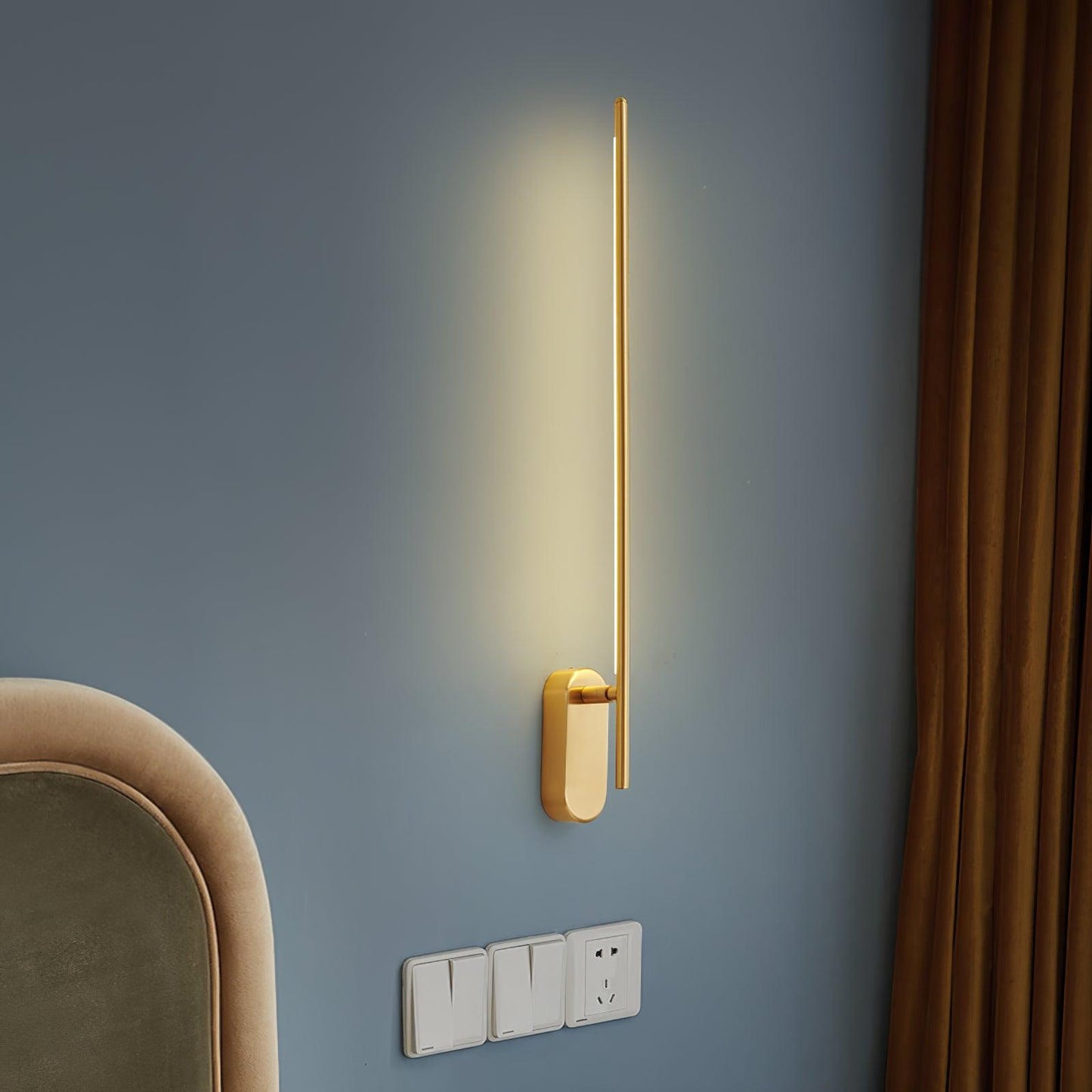 Modern Stick Shaped Metal Sconce with Adjustable Brightness & LED Ligh