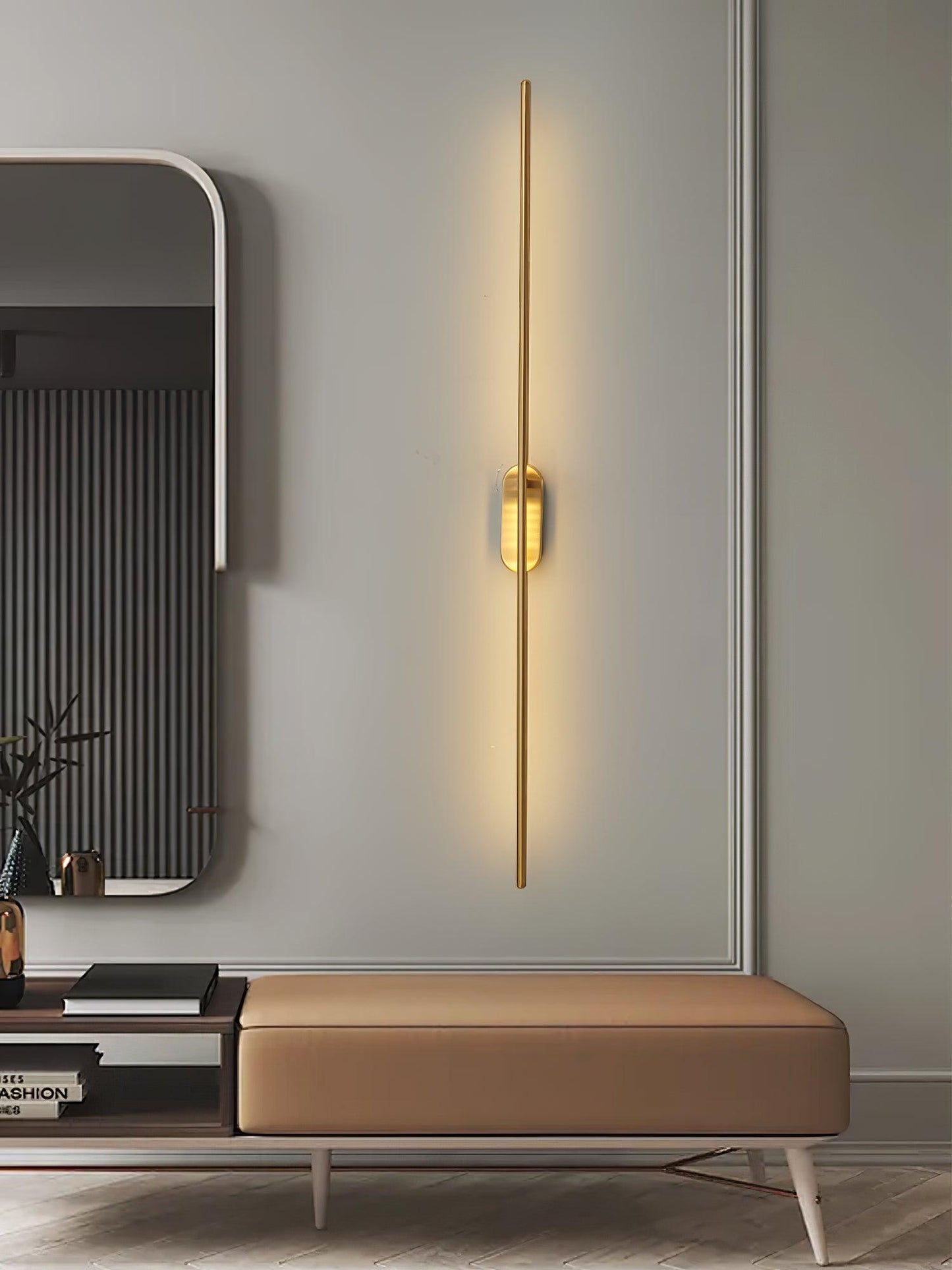 Modern Stick Shaped Metal Sconce with Adjustable Brightness & LED Ligh