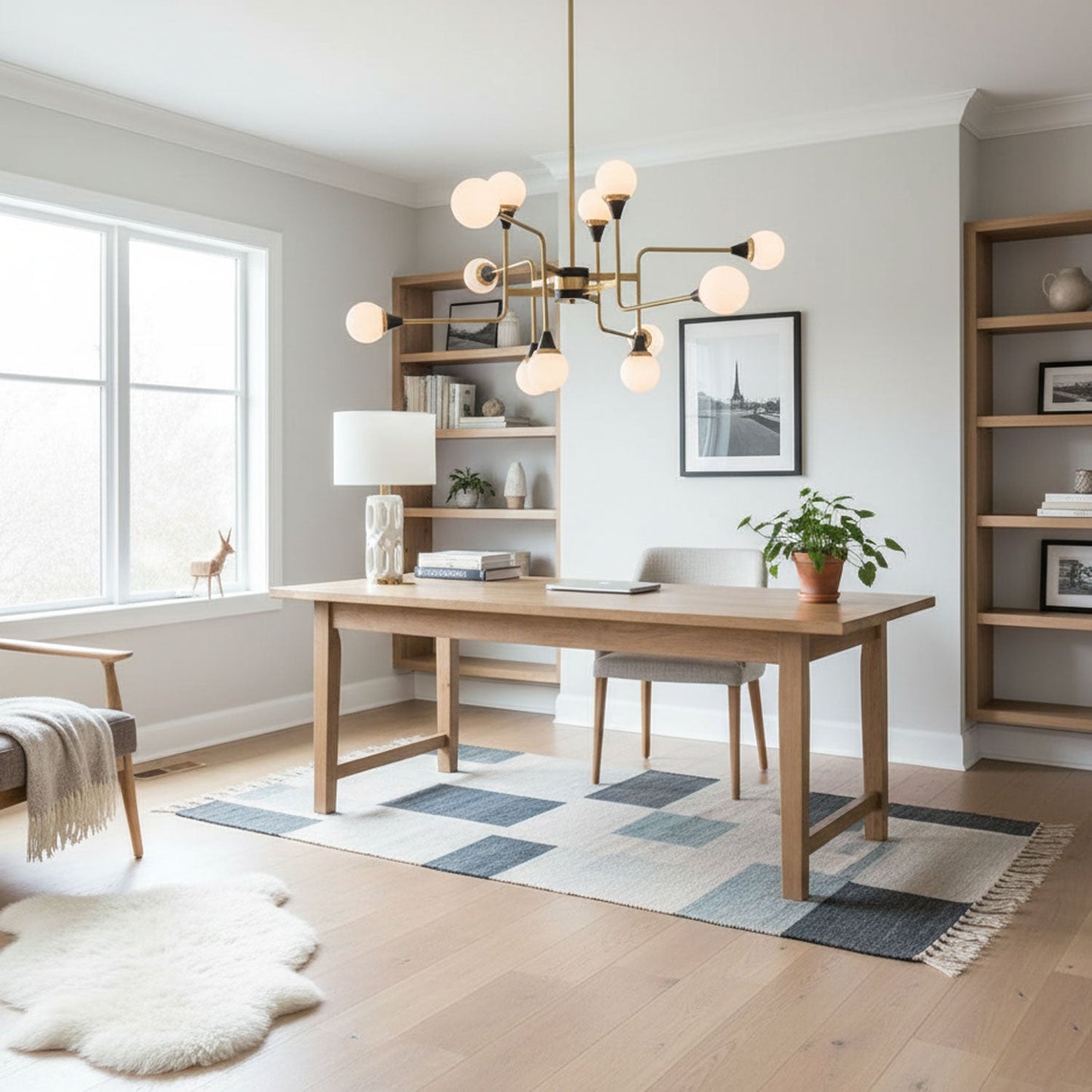 Stilnovo Modern Chandelier with Adjustable Arms and LED Compatibility