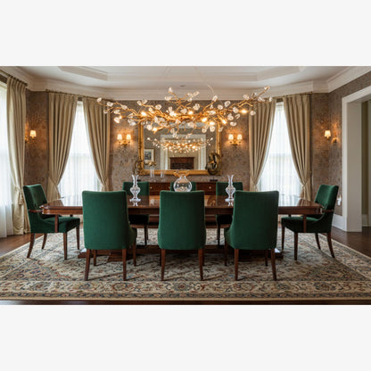Elegant Stone Crystal Brass Chandelier with Adjustable Height & Dimmab