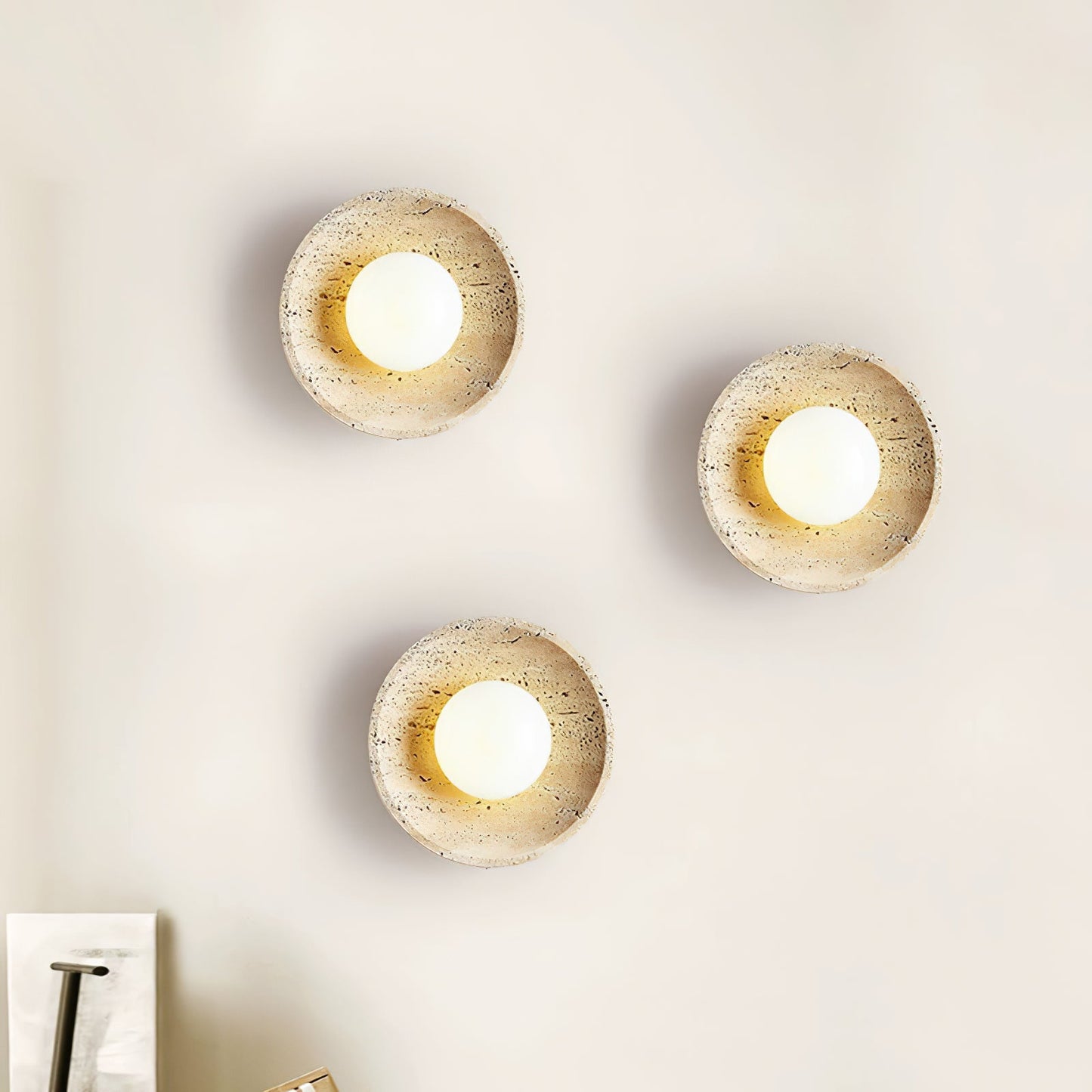 Stone Eclipse LED Plug-in Wall Light - Dimmable, Energy Efficient
