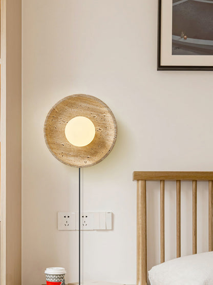 Stone Eclipse LED Plug-in Wall Light - Dimmable, Energy Efficient