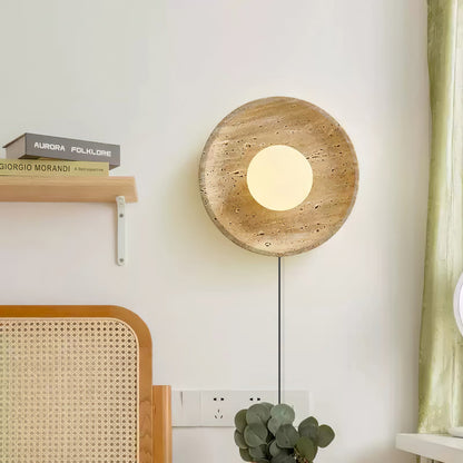 Stone Eclipse LED Plug-in Wall Light - Dimmable, Energy Efficient