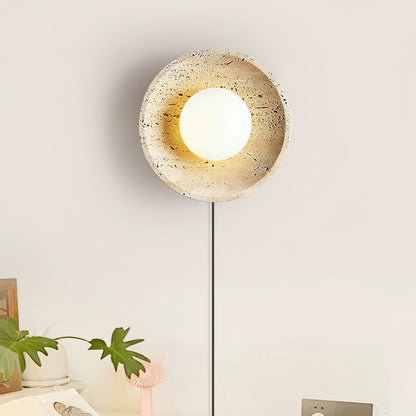 Stone Eclipse LED Plug-in Wall Light - Dimmable, Energy Efficient
