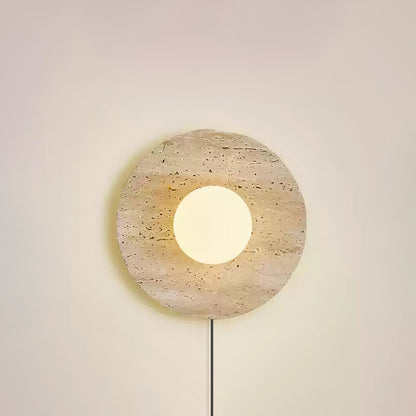 Stone Eclipse LED Plug-in Wall Light - Dimmable, Energy Efficient