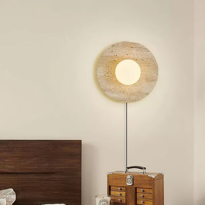 Stone Eclipse LED Plug-in Wall Light - Dimmable, Energy Efficient