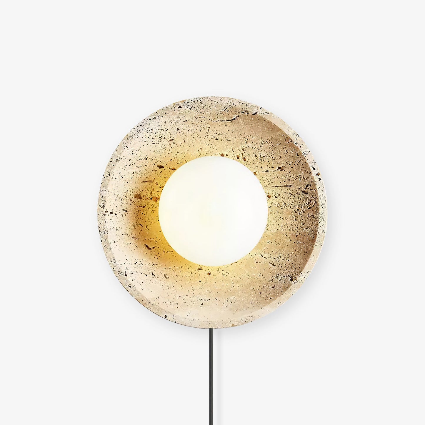 Stone Eclipse LED Plug-in Wall Light - Dimmable, Energy Efficient