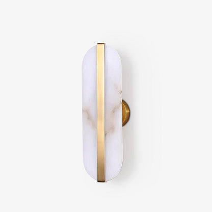 Modern Long Ellipse Alabaster Wall Sconce with Adjustable Light Direct
