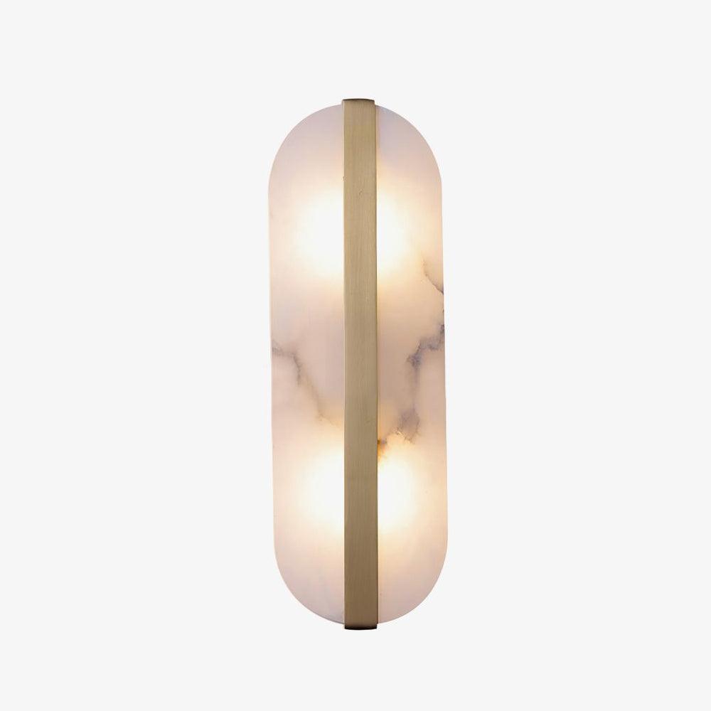 Modern Long Ellipse Alabaster Wall Sconce with Adjustable Light Direct