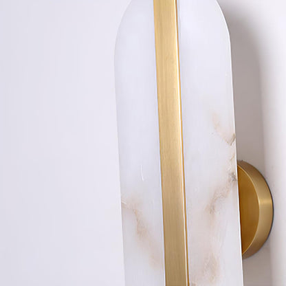 Modern Long Ellipse Alabaster Wall Sconce with Adjustable Light Direct