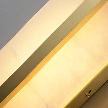 Modern Long Ellipse Alabaster Wall Sconce with Adjustable Light Direct