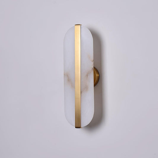 Modern Long Ellipse Alabaster Wall Sconce with Adjustable Light Direct