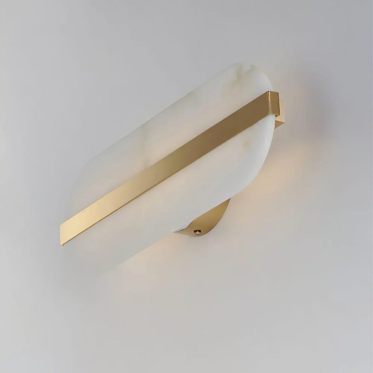 Modern Long Ellipse Alabaster Wall Sconce with Adjustable Light Direct