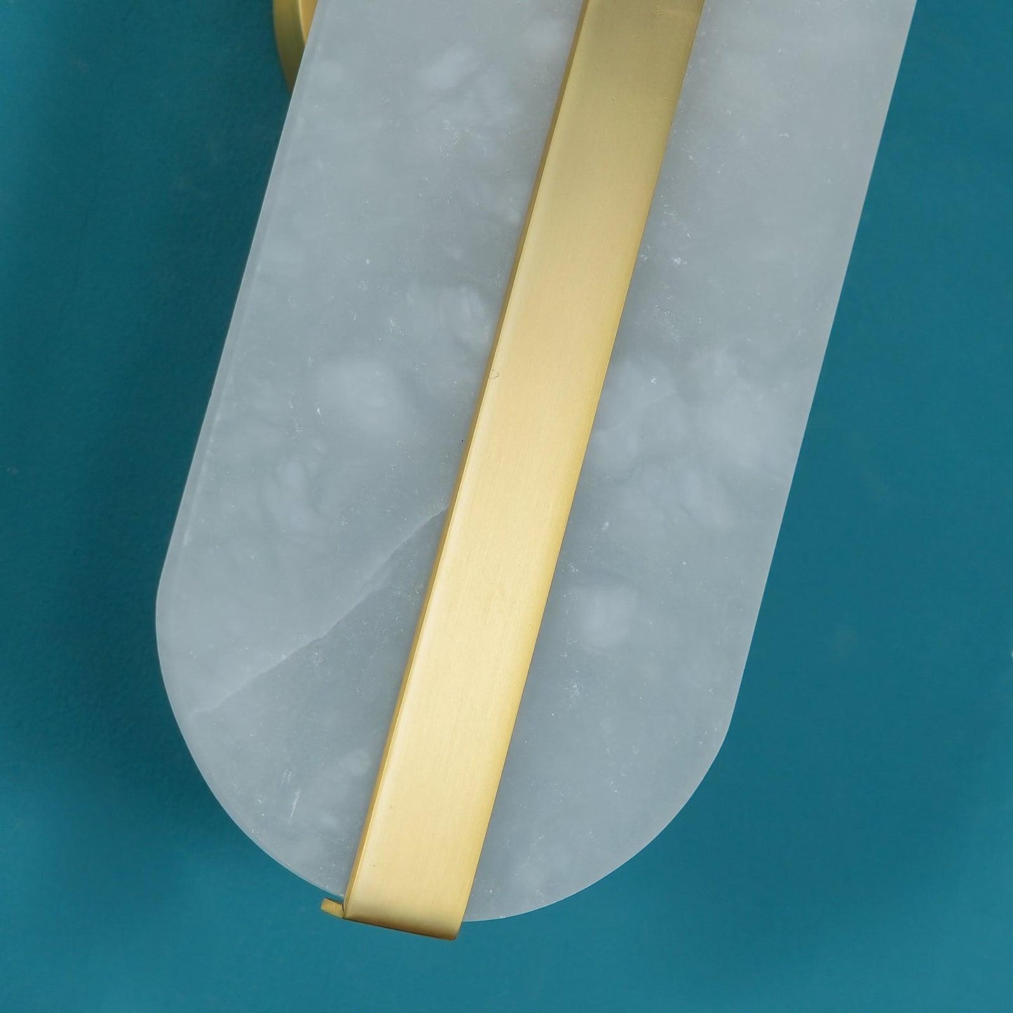 Modern Long Ellipse Alabaster Wall Sconce with Adjustable Light Direct