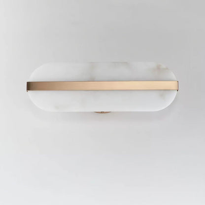 Modern Long Ellipse Alabaster Wall Sconce with Adjustable Light Direct