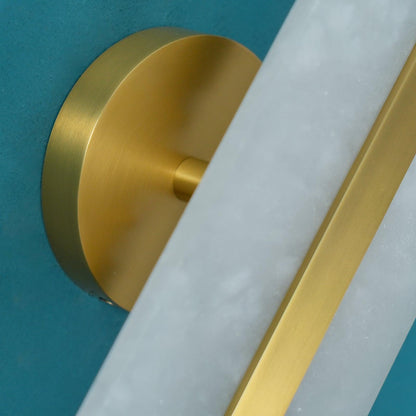 Modern Long Ellipse Alabaster Wall Sconce with Adjustable Light Direct