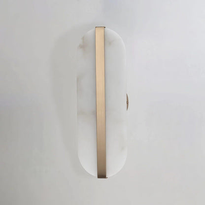 Modern Long Ellipse Alabaster Wall Sconce with Adjustable Light Direct
