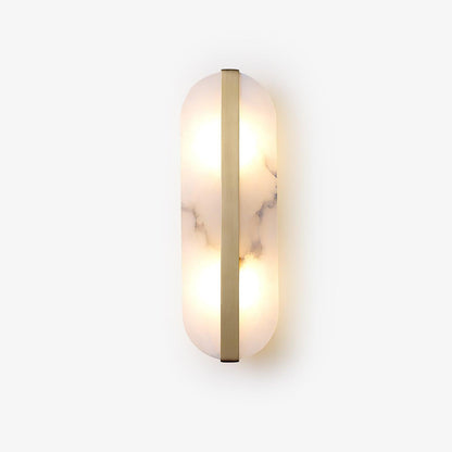 Modern Long Ellipse Alabaster Wall Sconce with Adjustable Light Direct