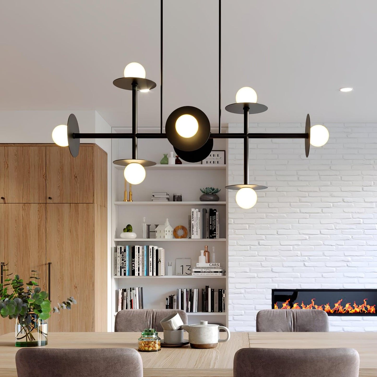 Strada Chandelier - Elegant Lighting Fixture with Adjustable Height &