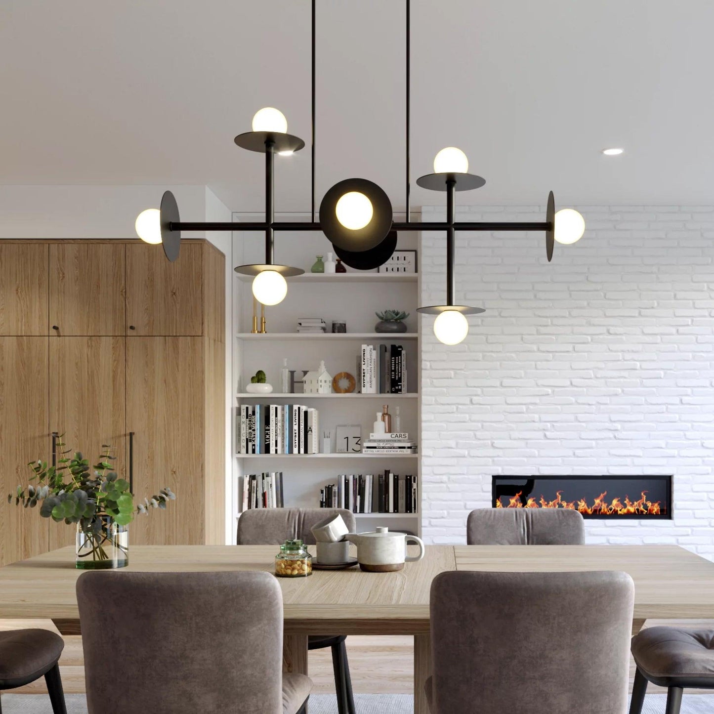 Strada Chandelier - Elegant Lighting Fixture with Adjustable Height &