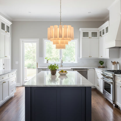 Stratum Ripple Chandelier - Modern Design with Adjustable Height & LED