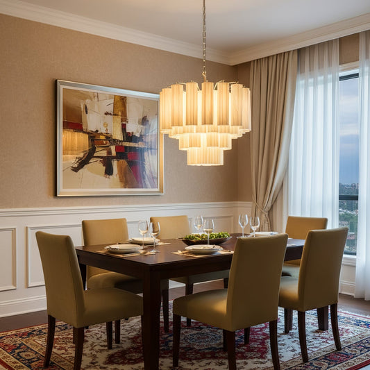 Stratum Ripple Chandelier - Modern Design with Adjustable Height & LED