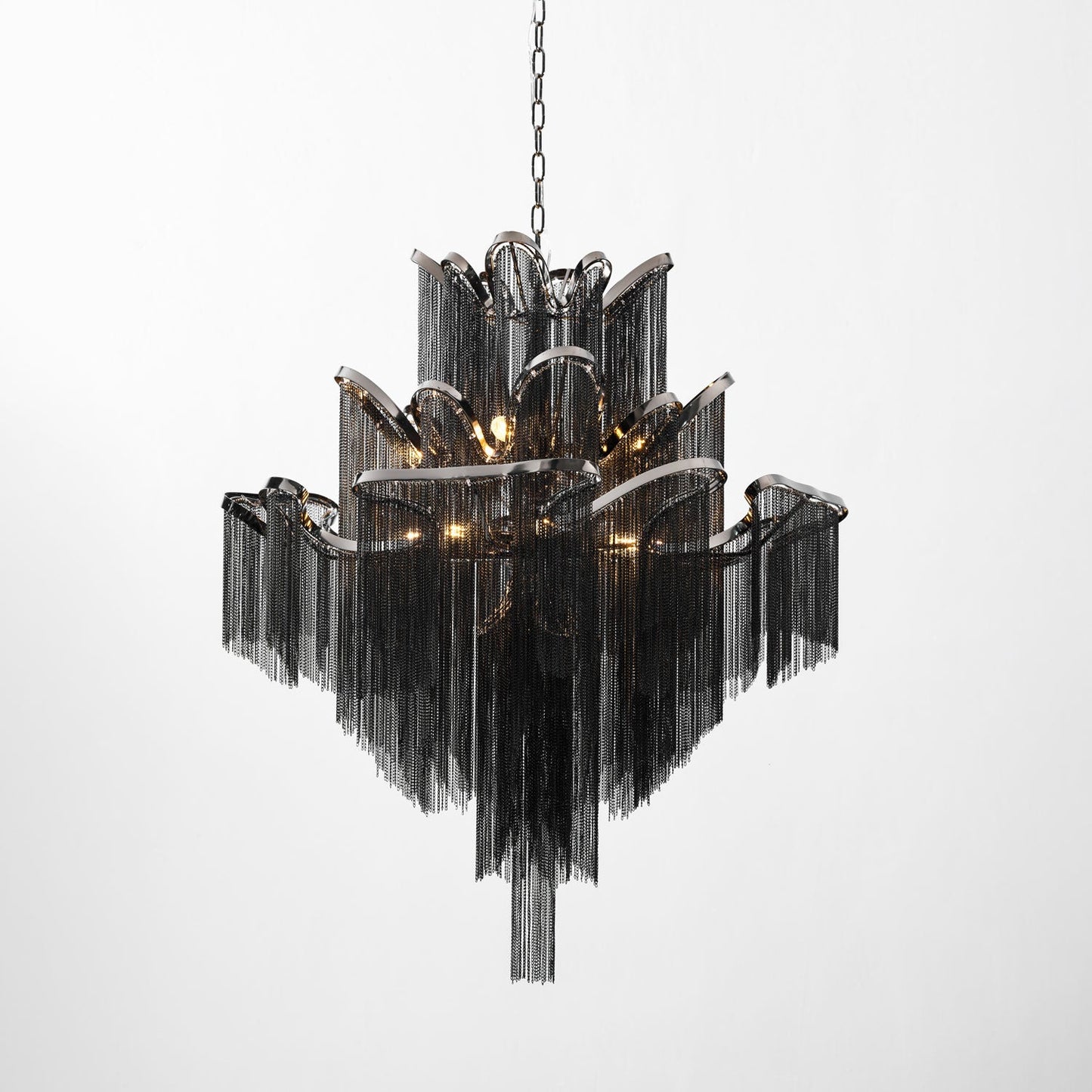 Stream Chain Chandelier - Modern Design with Adjustable Length & LED L