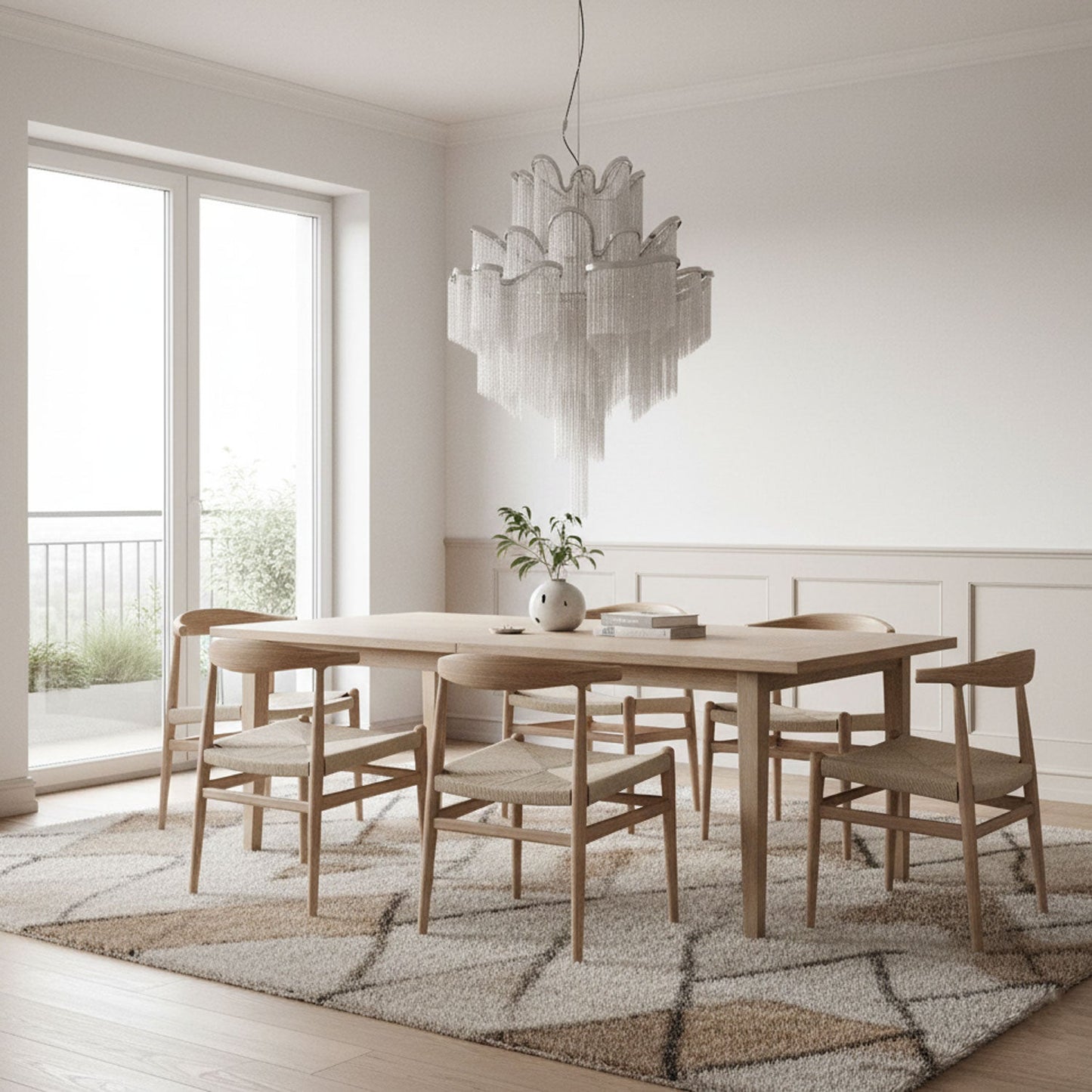 Stream Chain Chandelier - Modern Design with Adjustable Length & LED L