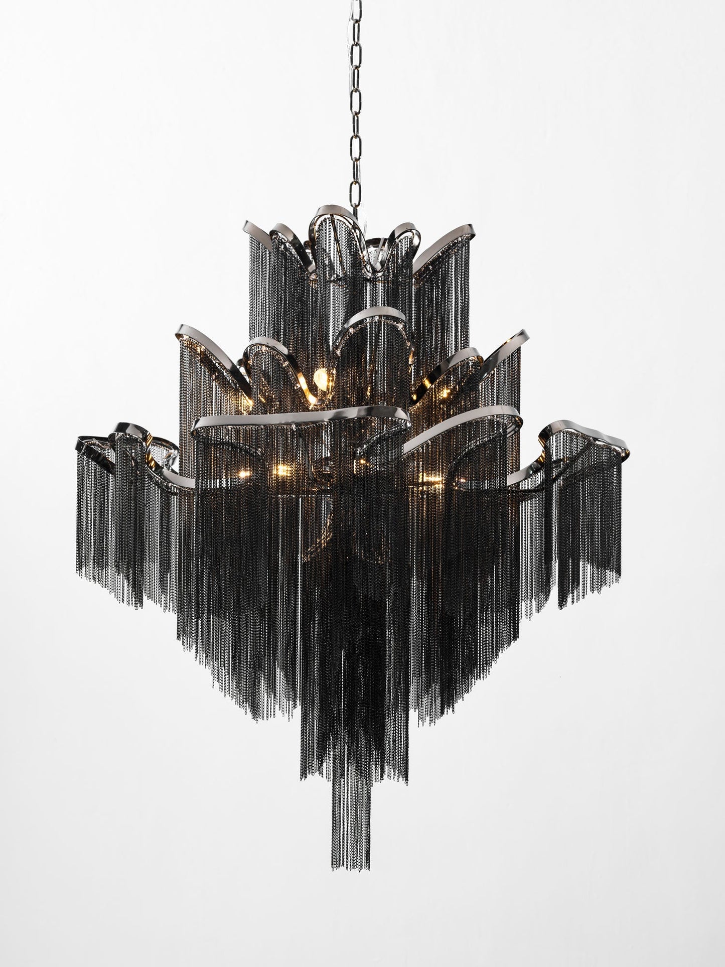 Stream Chain Chandelier - Modern Design with Adjustable Length & LED L