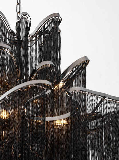 Stream Chain Chandelier - Modern Design with Adjustable Length & LED L