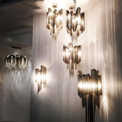 Stream Chain Chandelier - Modern Design with Adjustable Length & LED L