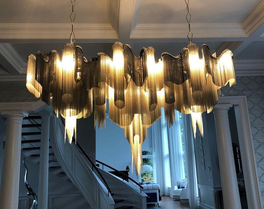 Stream Chain Chandelier - Modern Design with Adjustable Length & LED L