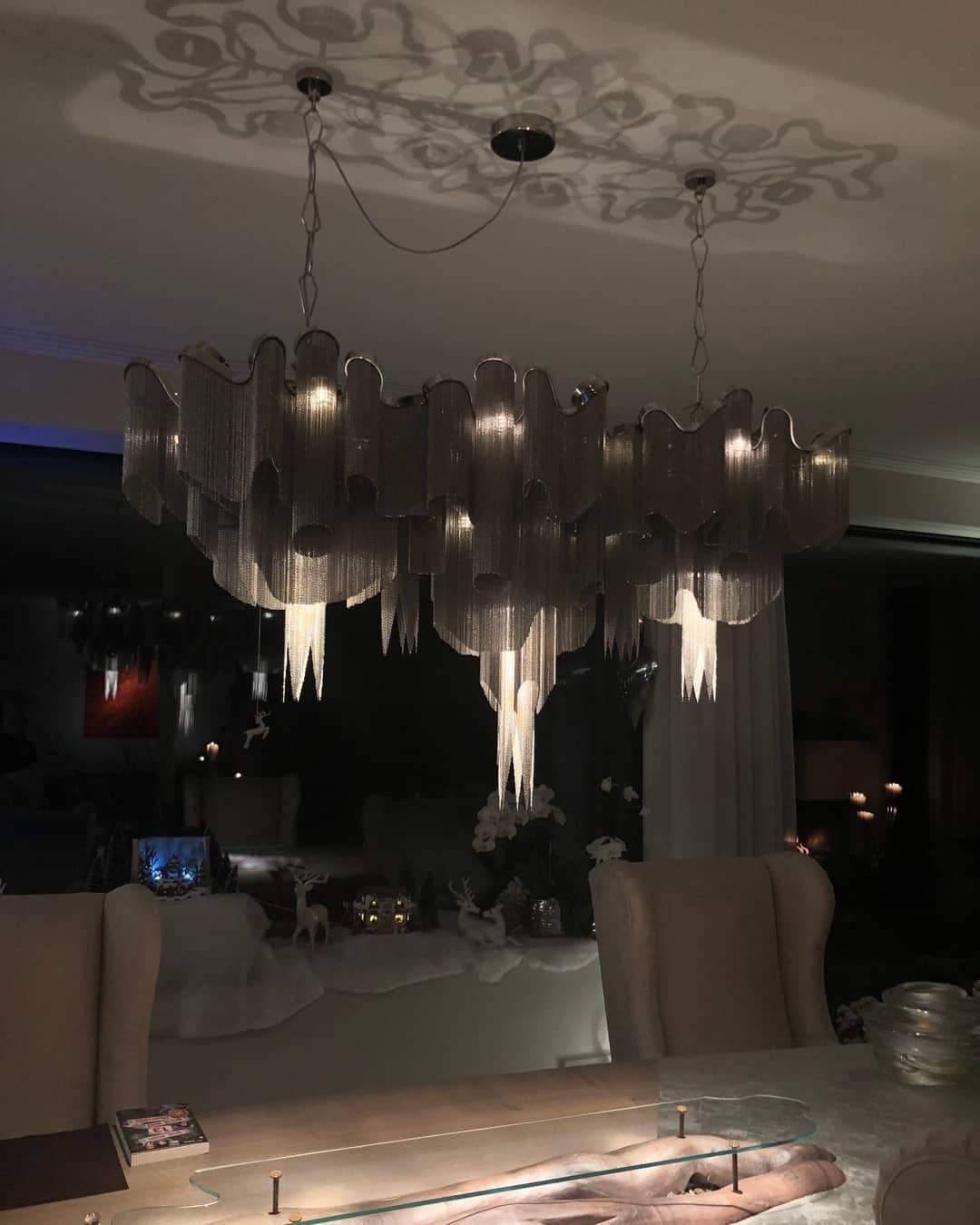 Stream Chain Chandelier - Modern Design with Adjustable Length & LED L