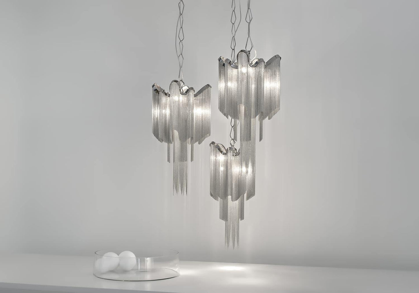 Stream Chain Chandelier - Modern Design with Adjustable Length & LED L