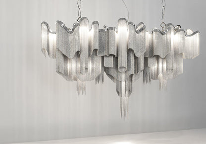 Stream Chain Chandelier - Modern Design with Adjustable Length & LED L
