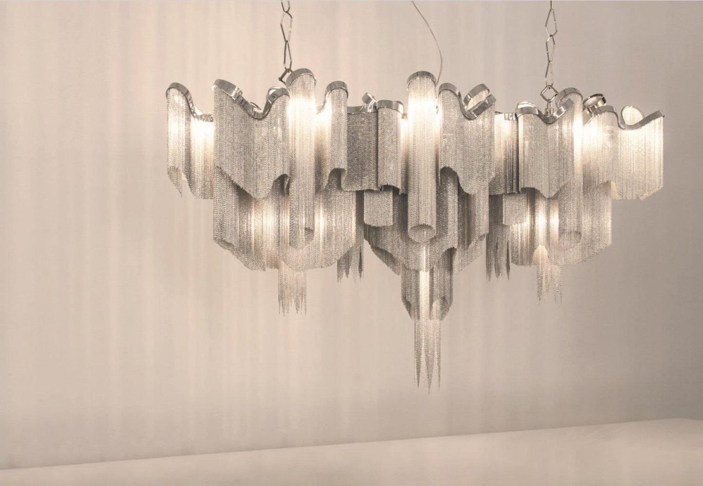 Stream Chain Chandelier - Modern Design with Adjustable Length & LED L
