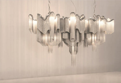 Stream Chain Chandelier - Modern Design with Adjustable Length & LED L