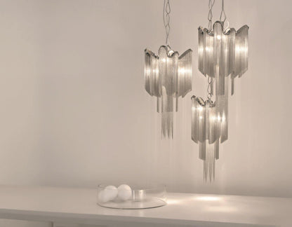 Stream Chain Chandelier - Modern Design with Adjustable Length & LED L