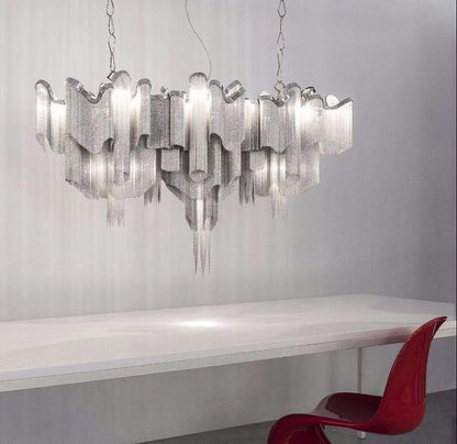 Stream Chain Chandelier - Modern Design with Adjustable Length & LED L