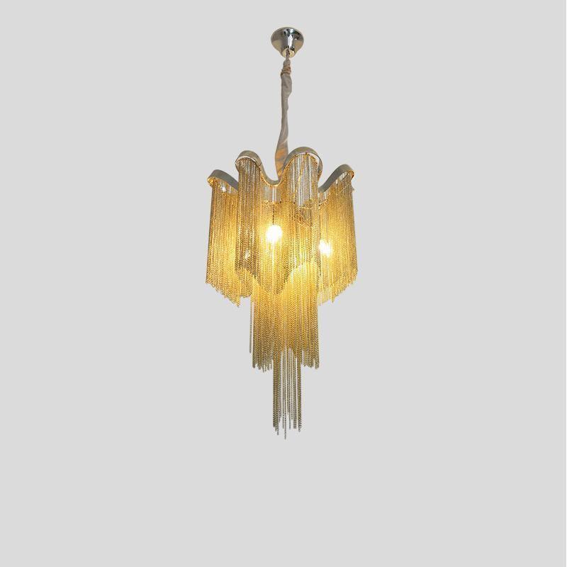 Stream Chain Chandelier - Modern Design with Adjustable Length & LED L