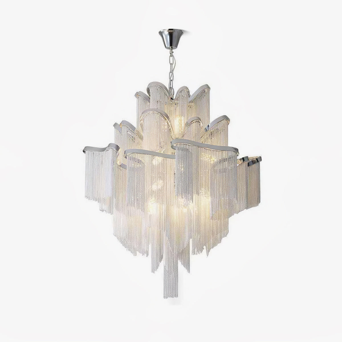 Stream Chain Chandelier - Modern Design with Adjustable Length & LED L