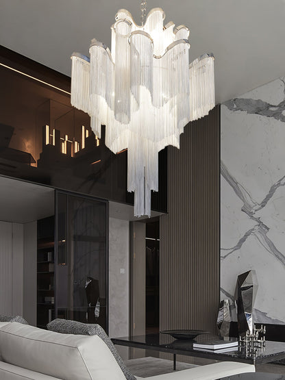 Stream Chain Chandelier - Modern Design with Adjustable Length & LED L