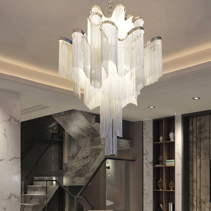 Stream Chain Chandelier - Modern Design with Adjustable Length & LED L