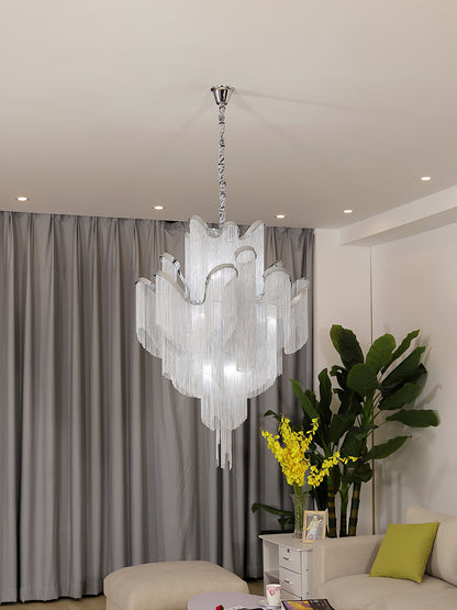 Stream Chain Chandelier - Modern Design with Adjustable Length & LED L