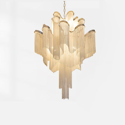 Stream Chain Chandelier - Modern Design with Adjustable Length & LED L