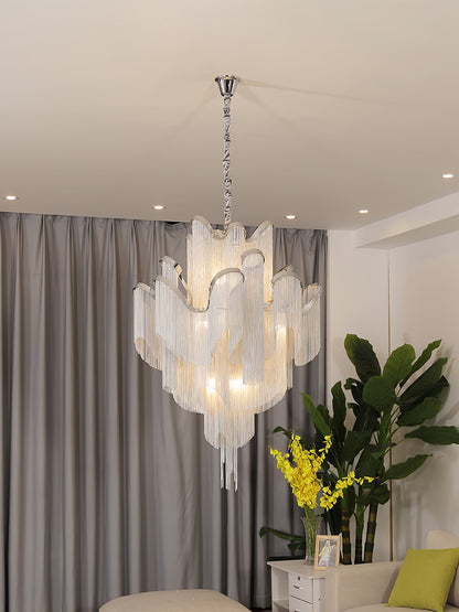 Stream Chain Chandelier - Modern Design with Adjustable Length & LED L