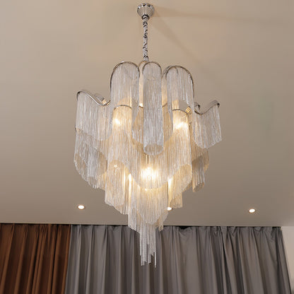 Stream Chain Chandelier - Modern Design with Adjustable Length & LED L